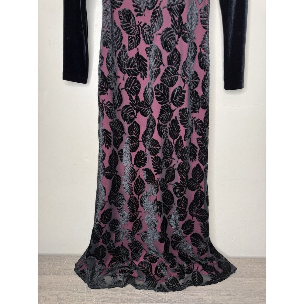 Vintage Mica Velvet Burnout Maxi Dress Gown Womens 8 Whimsigoth Victorian Vampy - Picture 6 of 9